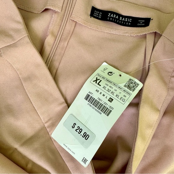 NWT Zara Cape-Like Asymmetric Skirt in Beige Pink Color - Picture 7 of 10